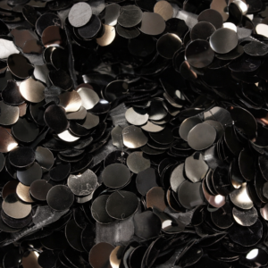 90" x 90" Black Paillette Overlay