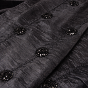 132" Black Taffeta w/ Sequin Circle