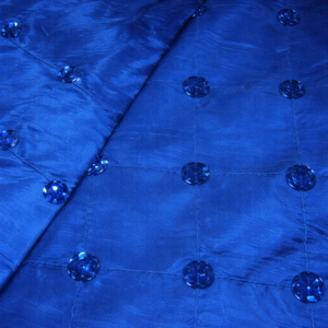 132" Blue Taffeta w/ Sequin Circles