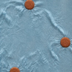 90"X90" Blue w/Copper Dots Taffeta Overlay