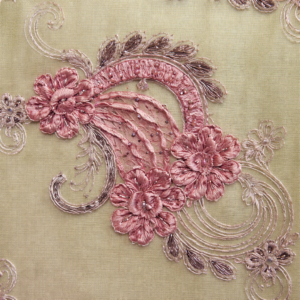 13' Blush Paisley Applique Sheer Runner