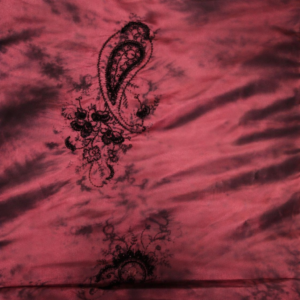 132" Burgundy Paisley Taffeta