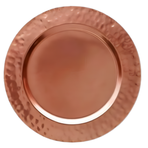 Copper Hammered Rim Charger Plate
