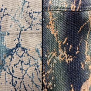 132" Crackle Blue & Beige Reversible