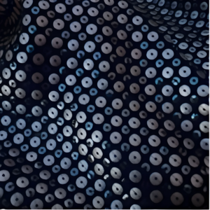 90" x 90" Black & Champagne Sequin Overlay