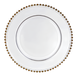 Gold Beaded Edge Charger Plate