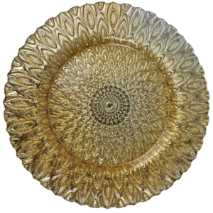 Gold Peacock Design Charger Plate
