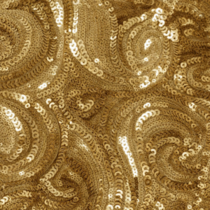 90"x90" Gold Swirl Sequin Overlay