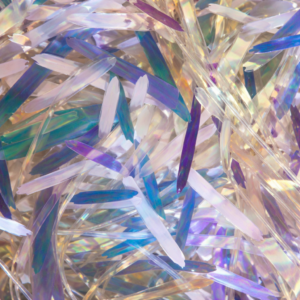 90"X90" Iridescent & White Icicles Overlay