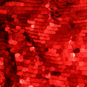 90"x90" Red Flat Large Paillette Overlay