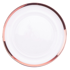 Clear Glass w/ Rose Solid Edge Charger Plate
