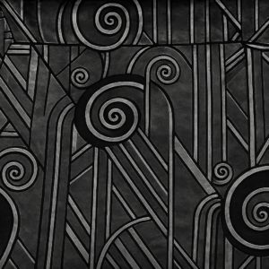 90"X90" Silver & Black Art Deco Overlay