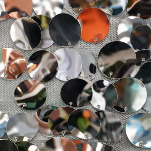 90"X90" Silver Large Paillette Overlay