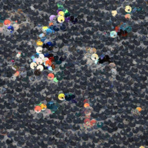 90" x 90" Silver Mini Sequin Overlay