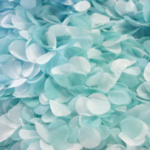 90"X90" Tiffany Blue & White Flutter Overlay