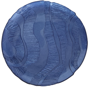 Dark Blue Waves Charger Plate