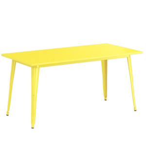 Yellow Rectangle Alloy Outdoor Dining Table